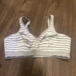 Cacique jersey 40D cotton no wire gray striped bra